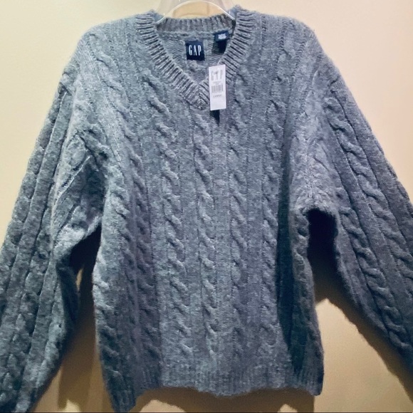 GAP Other - 🌟3xHP🌟VTG 90s-Y2K GAP Gray Wool Cable Sweater L